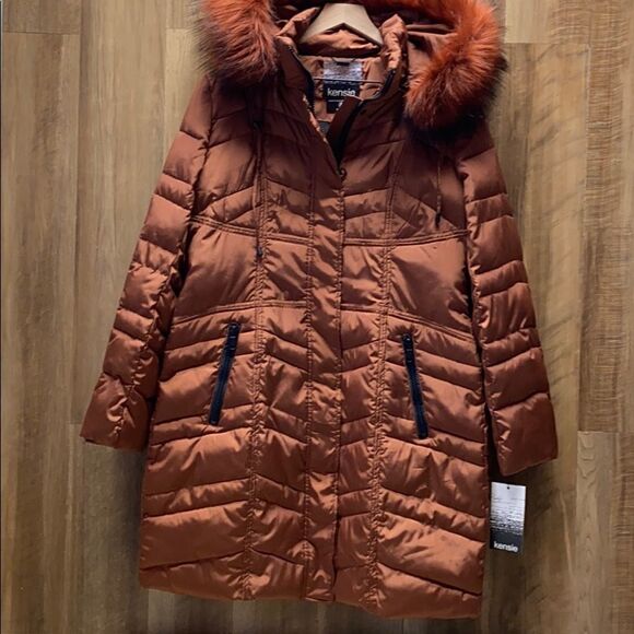 KENSIE - Fleet Street Long Faux Down Quilted Jacket - Picture 10 of 16